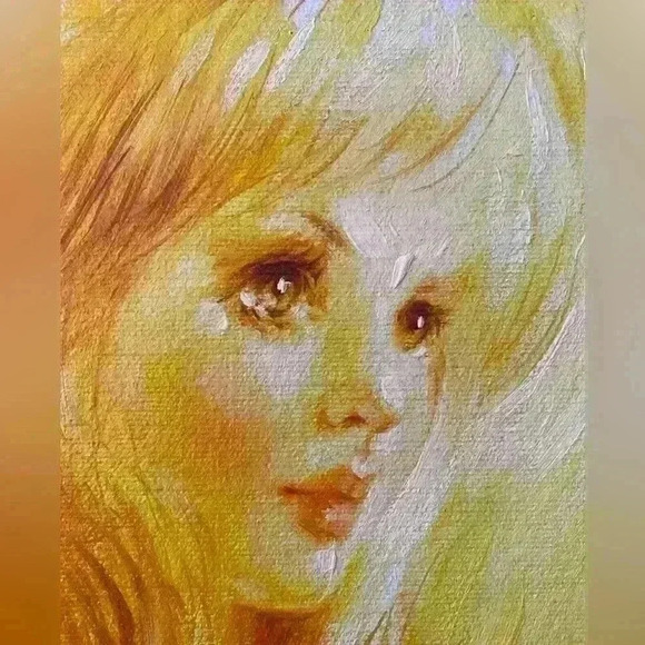 Beautiful Roy Austin Original Handmade Painting Blonde Girl - Picture 6 of 14